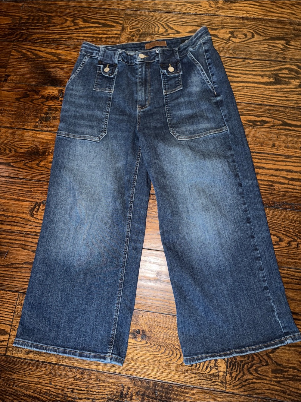 Judy Blue Wide-Leg Crop Jeans in Dark Blue Wash